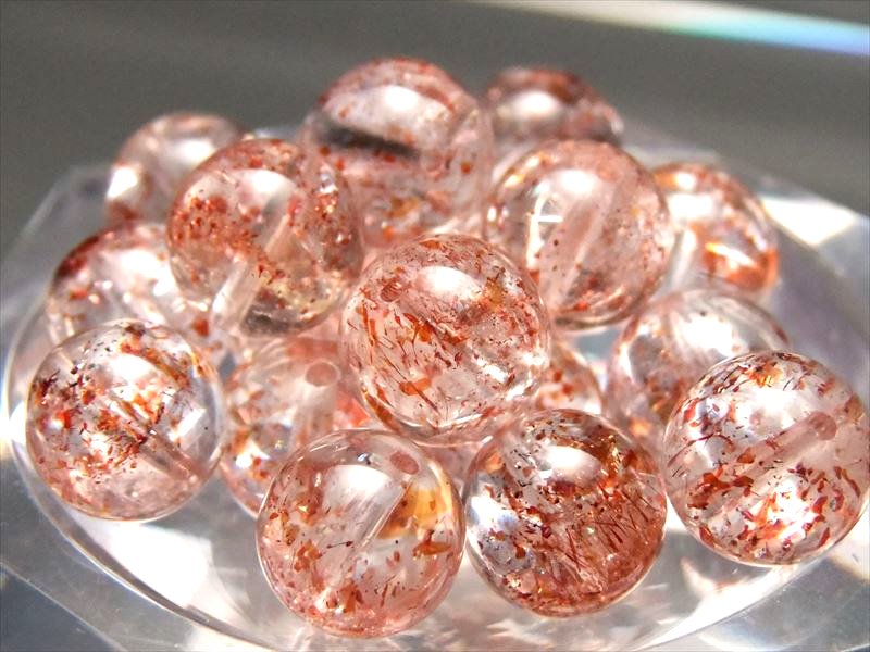 1粒売り 4A+ ストロベリークォーツ 苺水晶 ビーズ 約10.5mm-11mm珠 愛と美の象徴 ブラジル産 sai