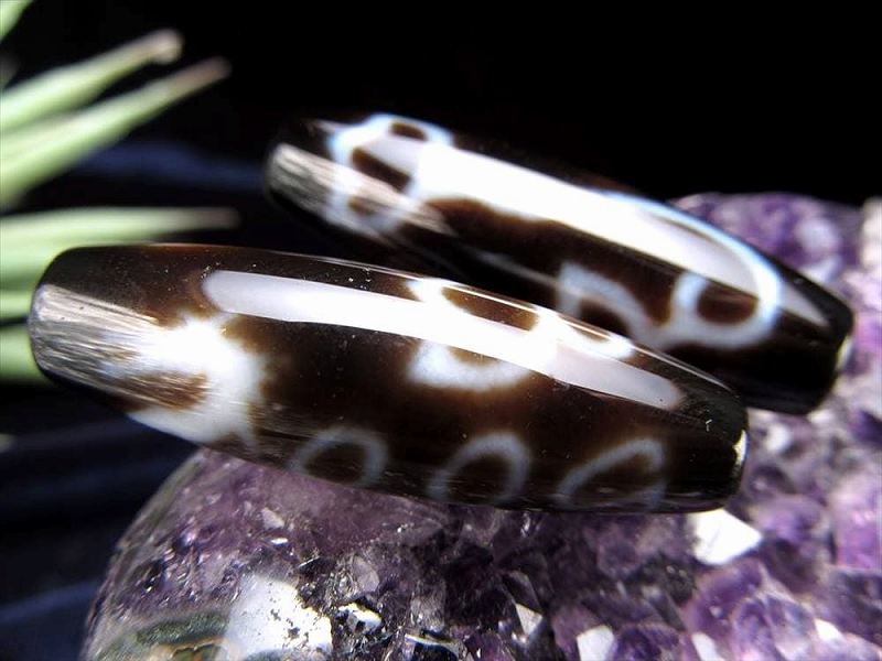 A至純天珠 龍水蓮花三眼天珠 りゅうすいれんかさんがんてんじゅ 約37ミリ-39ミリ 1個売り te-s パワーストーン 天然石