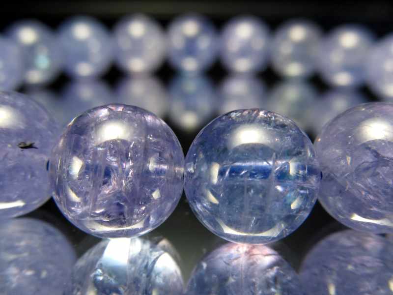 過去最高品質 S級 宝石質 タンザナイト ブレスレット 9.5mm-10mm×20珠 美麗 極上青紫 ポジティブに変換する タンザニア産 パワーストーン 天然石