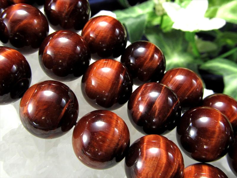 激安宣言 4A 約12mm珠 極上タイガーアイ レッド 一連 約37-39cm 極上 天然石 ビーズ パワーストーン 南アフリカ産 geki rn-s パワーストーン 天然石