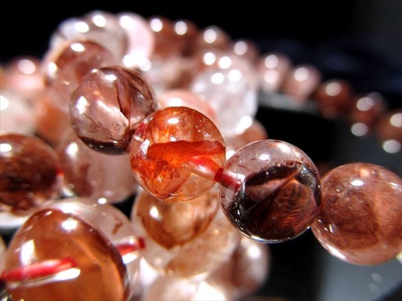 レッドタイプ マニカランクォーツ ブレスレット 約6mm-6.5mm×30珠前後 パワースポットの最高峰ヒマラヤ山脈 ギャランティカード付き