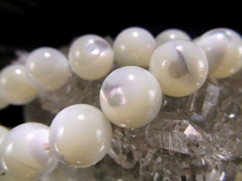 激安宣言 約6mm珠 マザーオブパール 一連 約37-39cm ホワイト オーストラリア産 geki rn-s パワーストーン 天然石