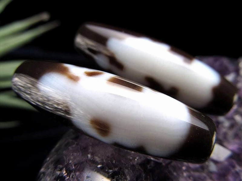 A至純天珠 琵琶観音大黒天天珠 びわかんのんだいこくてんてんじゅ サイズ：約37ミリ 1個売り 極上 天然石 ビーズ パワーストーン te-p パワーストーン 天然石