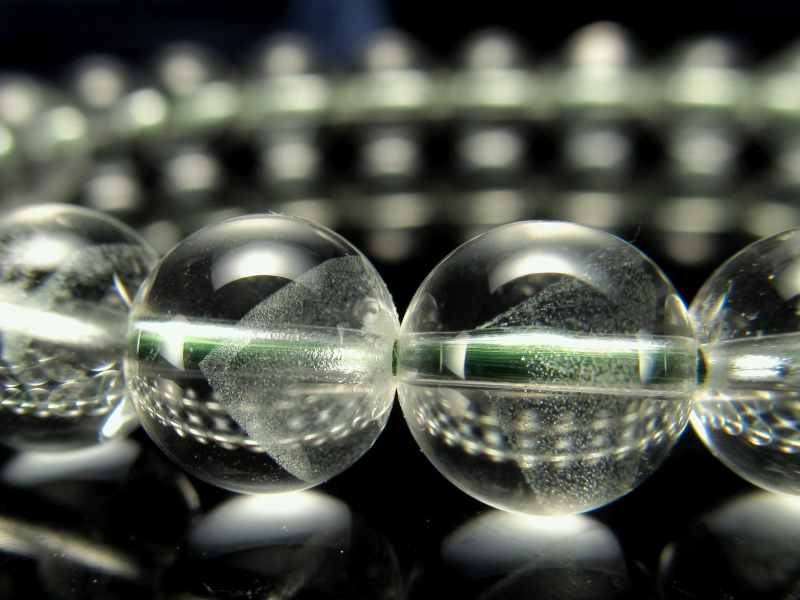 超透明 3A エメラルドグリーンファントム ブレスレット 7.5mm-8mm×24珠 澄み切った水晶に浮かぶ新緑のファントム 極上天然石 緑幻影水晶 一点もの