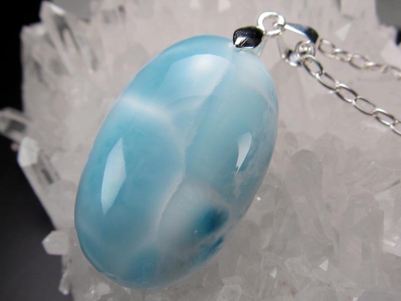 ラリマー ブルーペクトライト ドロップ型 ペンダントトップ 縦約30mm 約11.5g 良質石を贅沢使用 カリブ海の宝石 1点物 SILVER925 ドミニカ共和国産