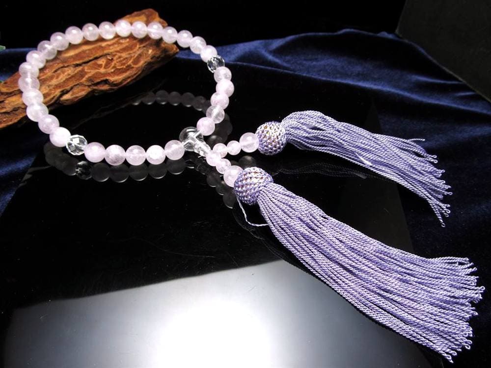 ラベンダーアメジスト 紫水晶 片手 略式 念珠 主玉約8mm 親玉約10mm 二天玉約8mm 落ち着きと品格を備えた念珠 日常から法要まで幅広く使える一本