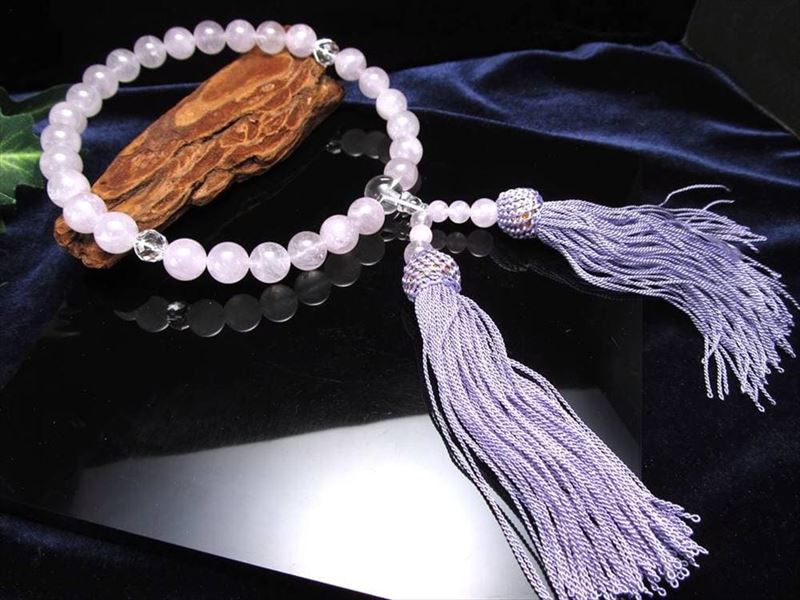 ラベンダーアメジスト 紫水晶 片手 略式 念珠 主玉約10mm 親玉約11mm 二天玉約8mm 落ち着きと品格を備えた念珠 日常から法要まで幅広く使える一本