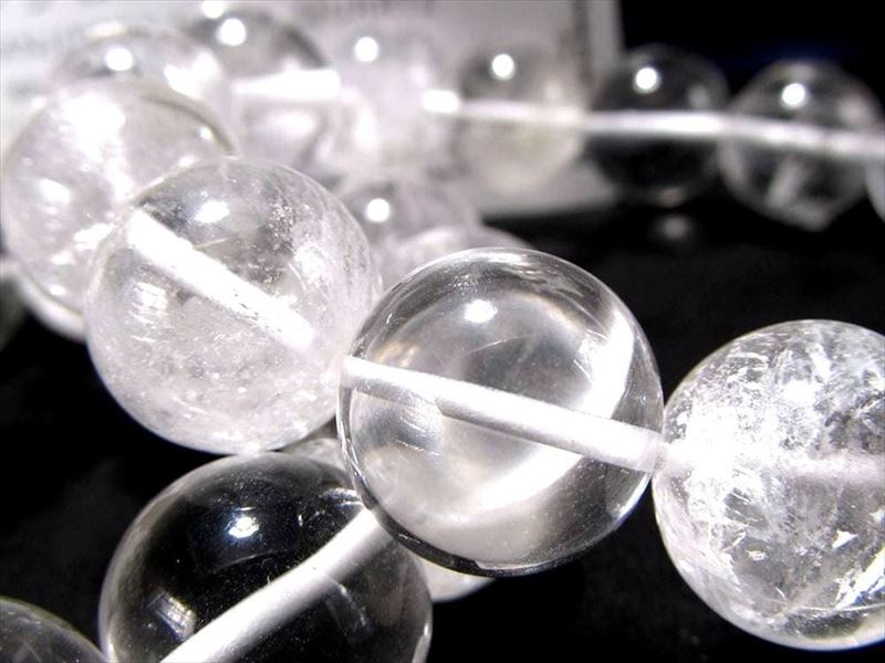 流通量極少 カンジロバヒマール水晶 ブレスレット 11.5mm-12mm×18珠前後 幻の秘境カンジロバヒマール産 透明×ホワイトのMIXタイプ