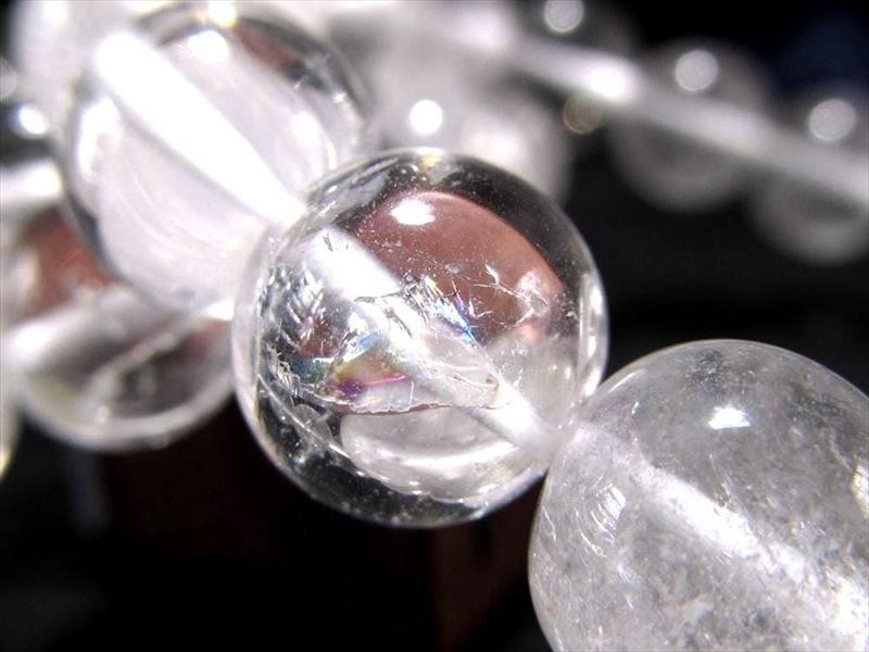 大珠 流通量極少 カンジロバヒマール水晶 ブレスレット 14mm-14.5mm×15珠前後 幻の秘境カンジロバヒマール産 透明×ホワイトのMIXタイプ