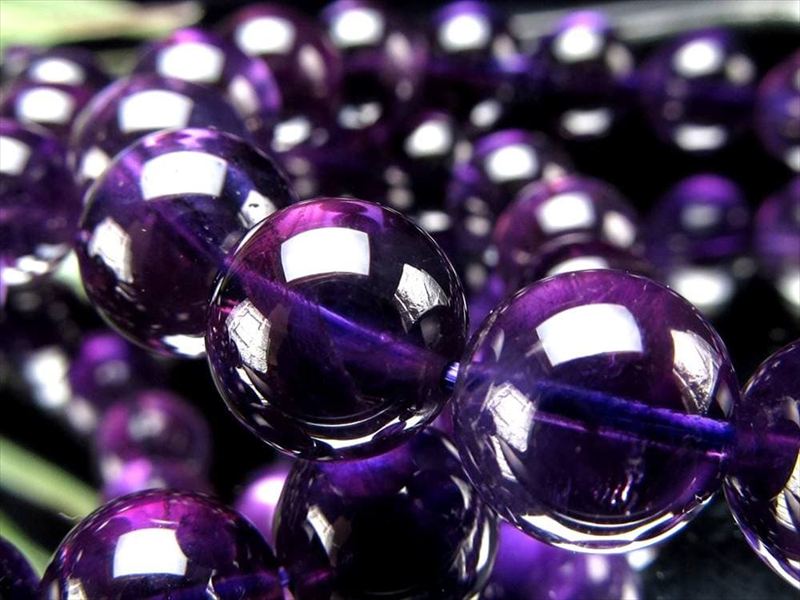 超濃色パープル 3A アメジスト 紫水晶 ブレスレット 約8mm-8.5mm×24珠前後 超濃色パープル 愛の守護石 数多くの伝説や言い伝えをもつ石 ウルグアイ産
