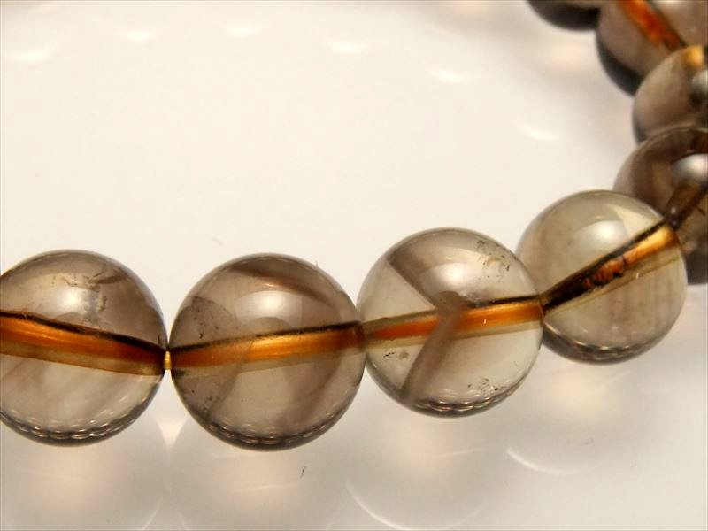 待望の入荷 雷神ファントム スモーキーレモンクォーツ ブレスレット 11-11.5mm×18珠 ファントム入り 運気を呼び込むパワフルな石 ブラジル産