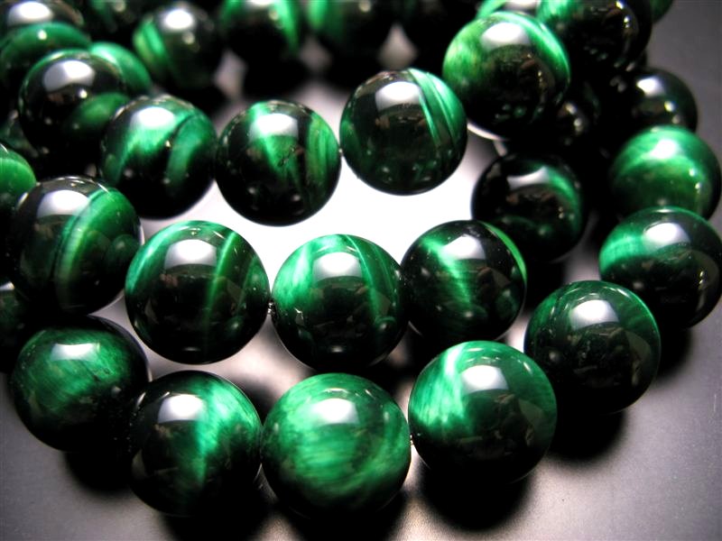 3A グリーンカラー タイガーアイ ブレスレット 10mm-10.5mm×20珠前後 南アフリカ産 bl-