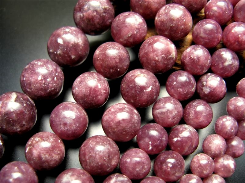 激安宣言 AA 約14mm珠 レピドライト リシア雲母 一連 約37-39cm ブラジル産 geki rn-s パワーストーン 天然石