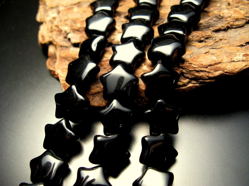 約12mm オニキス 星型 一連 約38-40cm 黒瑪瑙 スター 極上 天然石 ビーズ パワーストーン rn-p パワーストーン 天然石