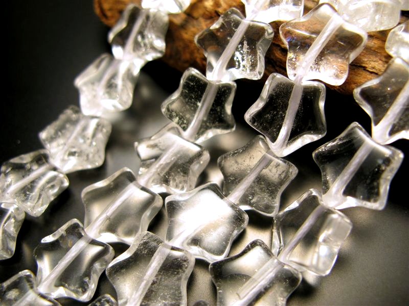 約12mm 天然水晶 星型 連 長さ約38-40cm 極上 天然石 ビーズ パワーストーン rn-p