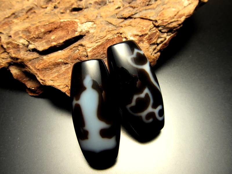 女性にぴったりサイズ A至純天珠 観音水蓮花天珠 かんのんすいれんかてんじゅ サイズ:約24-30ミリ 1個売り 極上 天然石 ビーズ パワーストーン te-s