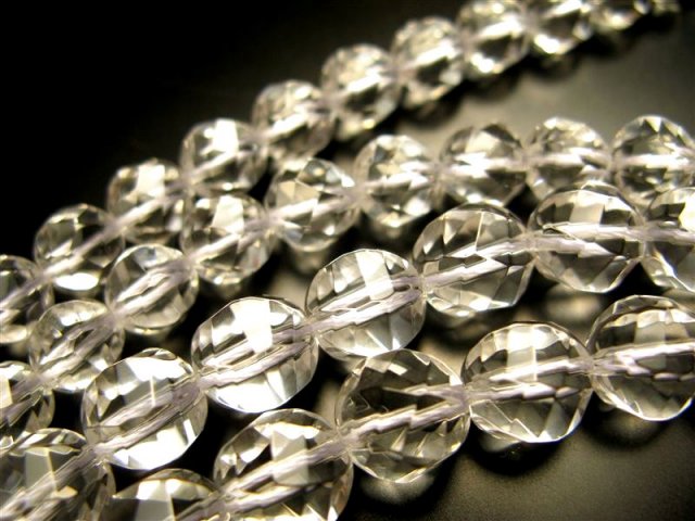 S字ウェーブカット 8mm珠 一連 天然水晶ウェーブカット クリスタル 約38-40cm 極上 天然石 ビーズ S字ウェーブカット rn-p