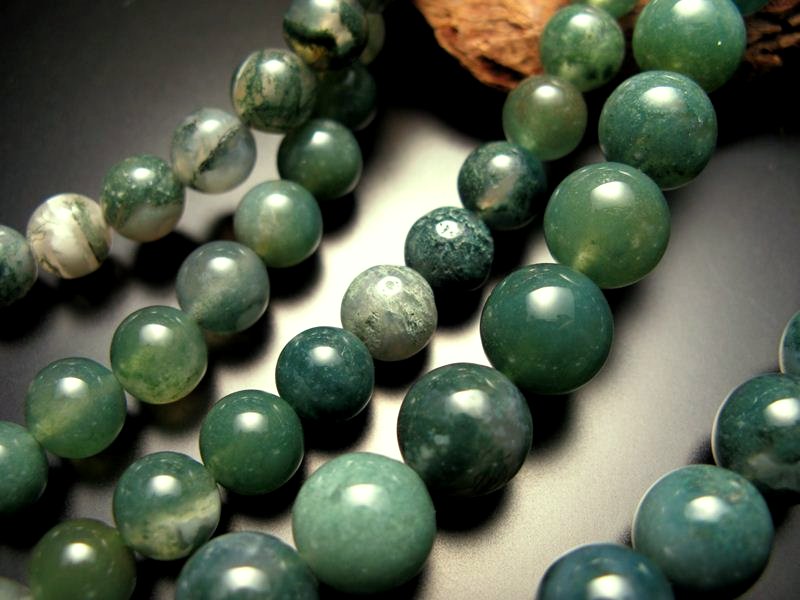 6mm珠 モスアゲート 一連 約36-38cm 天然石 ビーズ パワーストーン ブラジル産 rn-p パワーストーン 天然石
