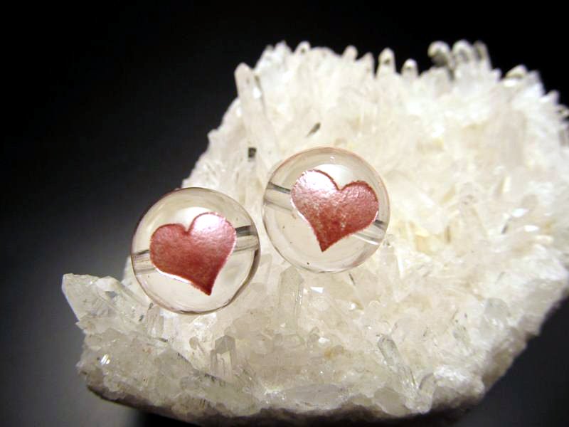 10ミリ珠 手彫り ピュアハート 天然水晶 ピュアハート彫り 横穴タイプ 10mm ピンク 天然石ビーズ 全3サイズ 天然石 粒売り tu-p