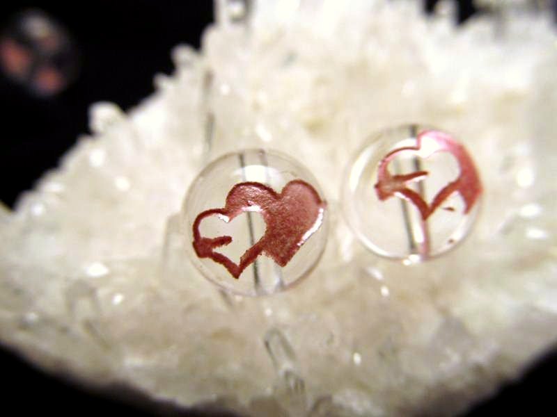 12ミリ珠 手彫り キューピッドアロー ハート 天然水晶 キューピッドハート彫り 縦穴タイプ 12mm ピンク 天然石ビーズ 全3サイズ 天然石 粒売り tu-p