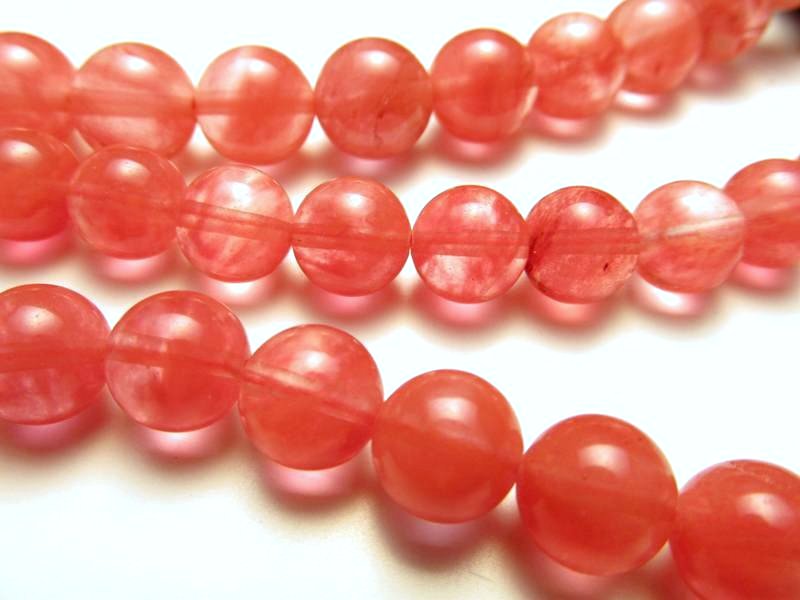 8-8.5mm チェリークォーツ 人工石 一連約38-40cm ビーズ ハンドメイド パワーストーン rn-p パワーストーン 天然石