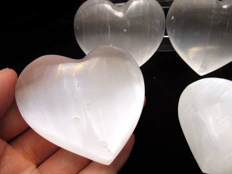 1個売り キャッツアイ セレナイト ハート型 タンブル 60g-80g ぷっくり 透石膏 tn-s hos パワーストーン 天然石