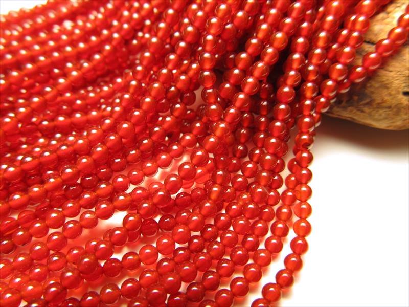 激安宣言 約2mm珠 極小サイズ あかメノウ カーネリアン 一連 約38-40cm 穴径約0.6mm ブラジル産 geki rn-s パワーストーン 天然石