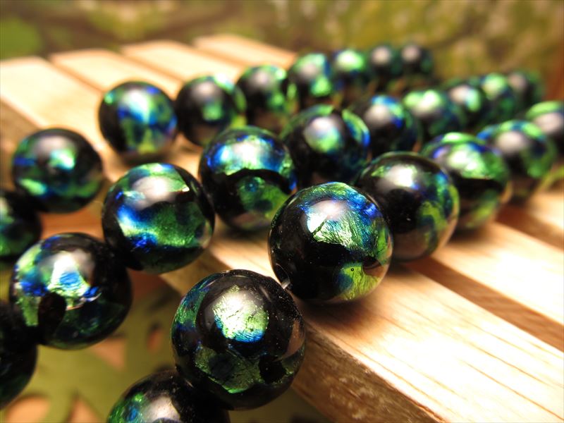 トンボ玉 とんぼ玉 タイプF ラウンド型 12mm 一連 約34cm 約30珠 昔ながらの人工ビーズ 激安 ホタルガラス ビーズ rn-p パワーストーン 天然石