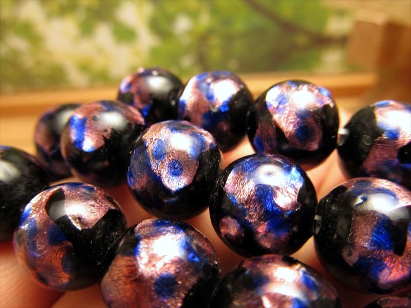 トンボ玉 とんぼ玉 タイプG ラウンド型 12mm 一連 約34cm 約30珠 昔ながらの人工ビーズ 激安 ホタルガラス ビーズ rn-p パワーストーン 天然石