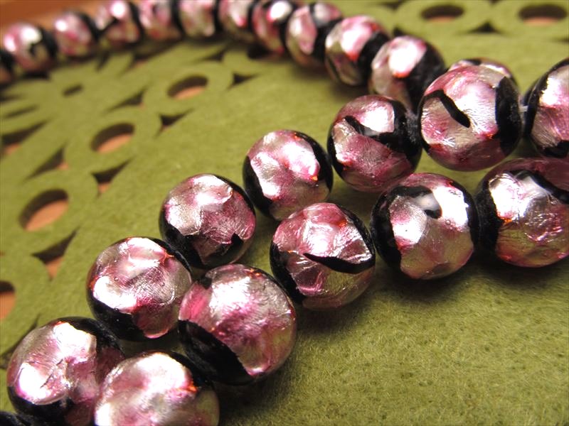 トンボ玉 とんぼ玉 タイプA ラウンド型 10mm 一連 約29cm 約30珠 昔ながらの人工ビーズ 激安 ホタルガラス ビーズ rn-p パワーストーン 天然石