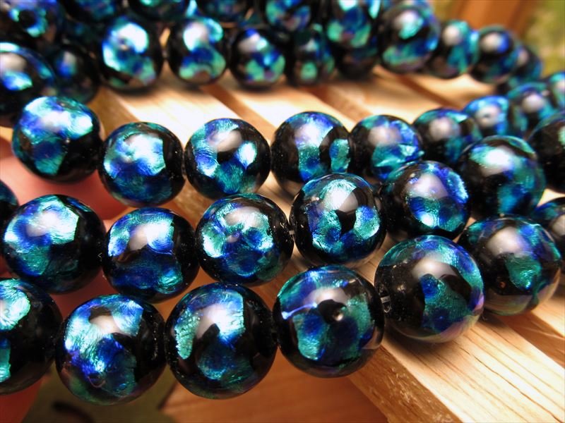 トンボ玉 とんぼ玉 タイプB ラウンド型 10mm 一連 約29cm 約30珠 昔ながらの人工ビーズ 激安 ホタルガラス ビーズ rn-p パワーストーン 天然石