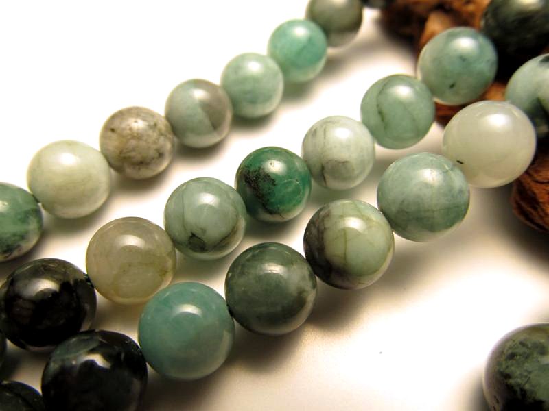 6mm-6.5mm珠 エメラルド 一連 約38-40cm 天然石 ビーズ パワーストーン 翠緑玉 rn-p パワーストーン 天然石