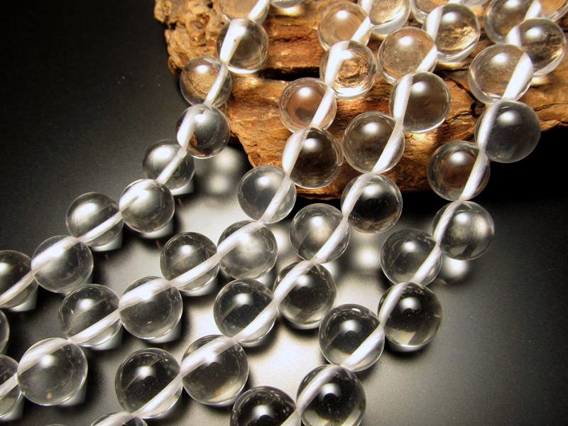 AAA 10mm珠 天然水晶 クレオ穴 中心からずれた位置にある穴 一連約38-40cm クリスタル ビーズ ハンドメイド rn-p