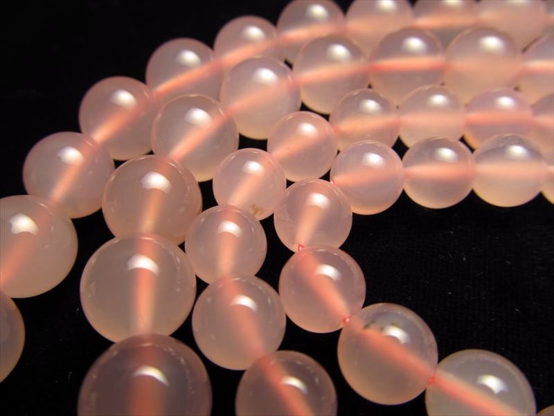 激安宣言 約8mm珠 ピンクカラーカルセドニー 玉髄 一連 約37-39cm 激安 お買い得品 透明ツヤツヤ ブラジル産 geki rn-s パワーストーン 天然石