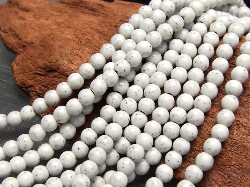 約4-4.5mm珠 北投石 ホワイトタイプ 連 一連 約39-41cm ホクトライト 極上天然石 温泉成分を含むラジウム鉱石 心身を癒す人気ストーン 台湾産 rn-s