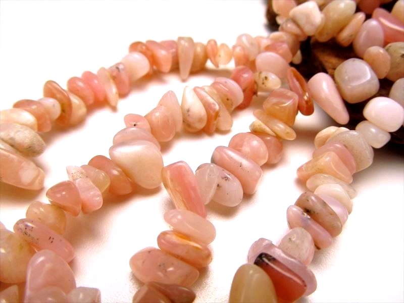 ピンクオパール さざれ連 粒約5mm-12mm 一連 長さ約39cm 可愛いピンク パワーストーン 天然石