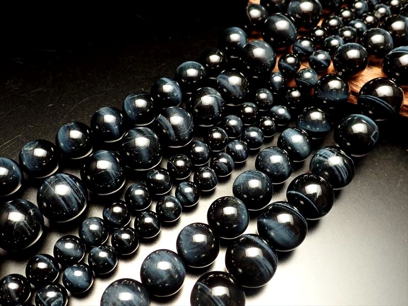 3A+ 10mm珠 ホークアイ 一連 約37-39cm 極上ブルータイガーアイ 天然石 ビーズ パワーストーン 南アフリカ産 rn-p パワーストーン 天然石