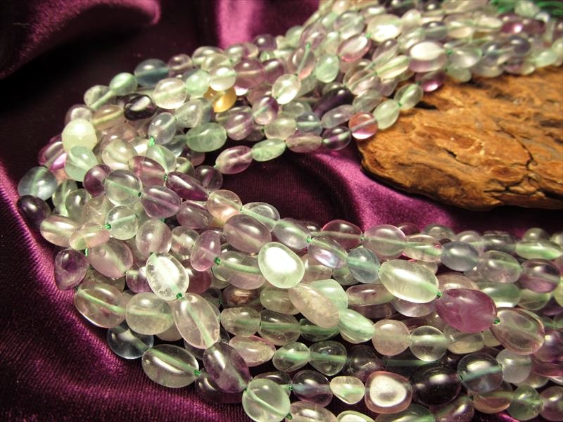 取り直し マルチフローライト タンブル 連 粒サイズ 約5mm-7mm 一連 約38-40cm 高品質入荷 お買い得タンブル連 パワーストーン 天然石