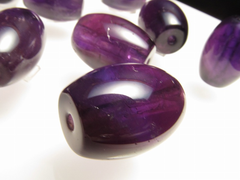 3A 天珠型 アメジスト 約8g-10g 1個売り 紫水晶 お守りにも パワーストーン 天然石