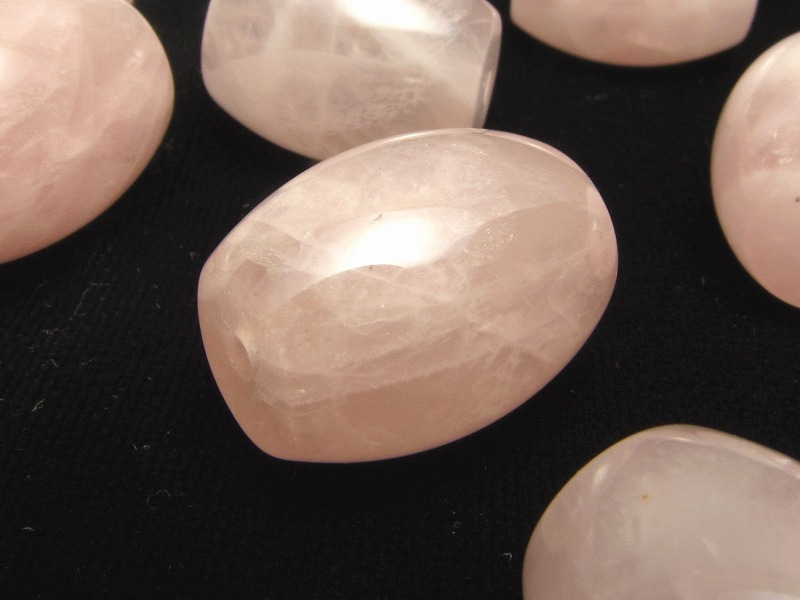 天珠型 ローズクォーツ 約5g-7g 1個売り 恋愛運の象徴 女子力UP お守りにも パワーストーン 天然石