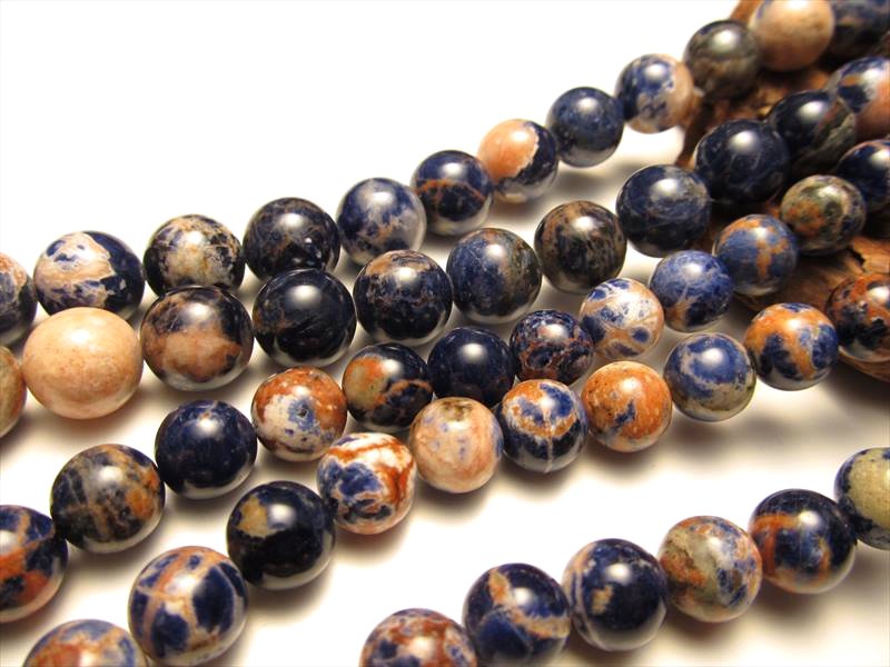 10mm珠 レッドライン ソーダライト 一連 約38-40cm ブラジル産 rn-p パワーストーン 天然石