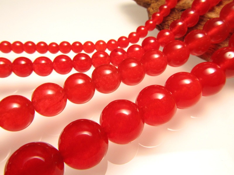4mm珠 レッドアゲート 一連 約38-40cm 赤瑪瑙 天然石 連売り ビーズ ブラジル産