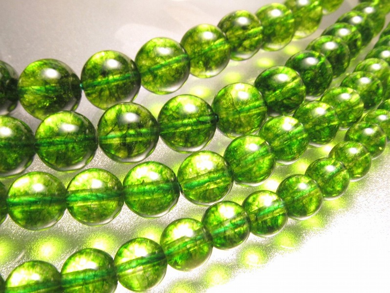 2A 8mm-8.5mm珠 オリーブグリーン クォーツ 一連 約38-40cm 透明キャンディーカラー キャンディーカラー水晶 キャンディーカラークォーツ クリスタルAA 極上