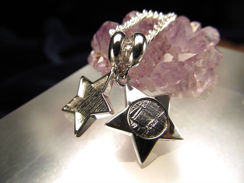 激安宣言 スターモチーフギベオン チャーム＆ペンダントトップ 最大幅約14.7mm 1個売り メテオライト 隕石 ナミビア・ハルダブ州産 geki-met2F5