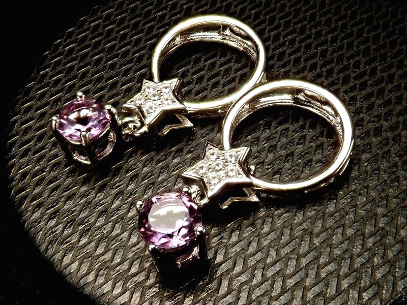 激安宣言 5A極上質 ラベンダーアメジスト スターデザインペンダントトップ ラウンドカット型 石サイズ縦約5mm×横幅約5mm 1個売り ジルコニア付