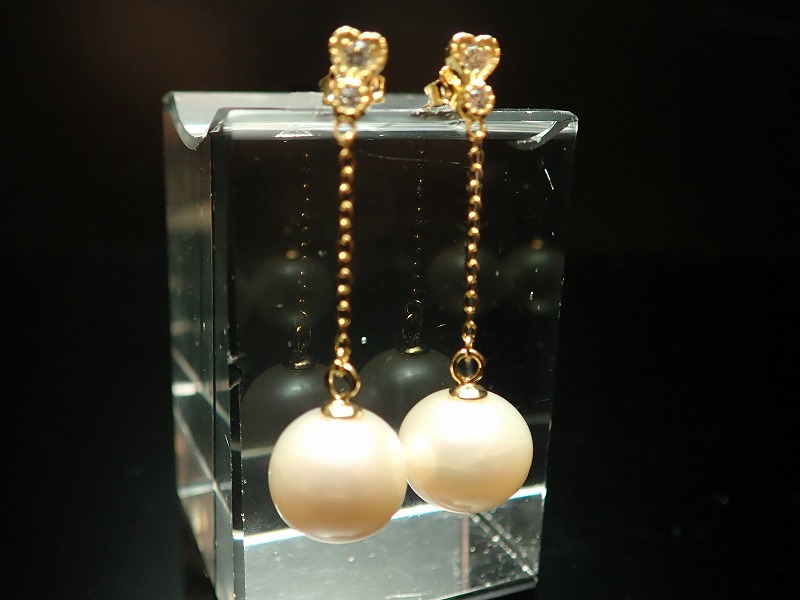 淡水パール ピアス 縦約37mm 約10mm珠使用 1ペア Silver925 パワーストーン 天然石