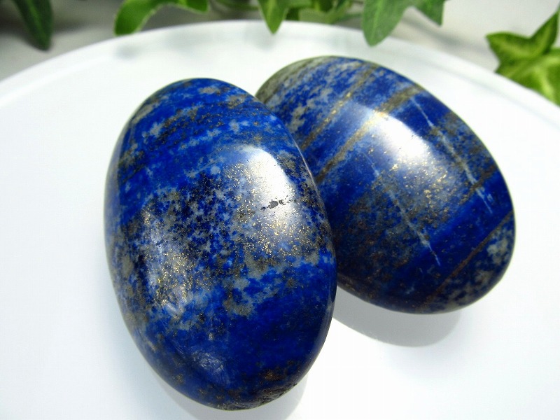 ラピスラズリ ホットストーン 重さ 約70g-90g 大きさ約6cm×4cm マッサージ用天然石 タンブル