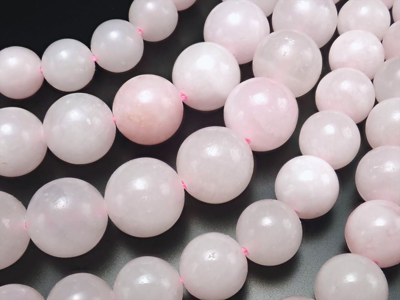 3A 10mm珠 マンガノカルサイト ピンクカルサイト 一連 約38-40cm 美品 ペルー産 パワーストーン 天然石
