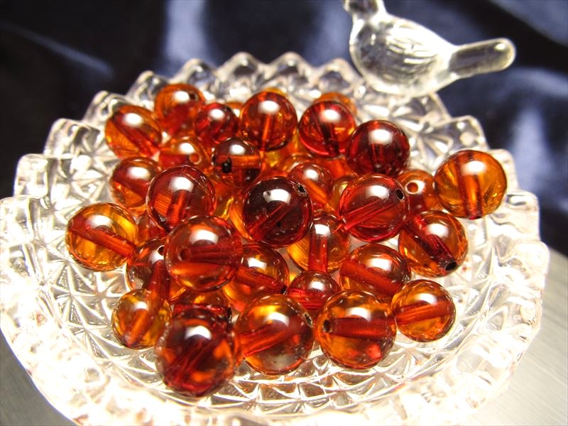 1珠売り 5A コニャックアンバー 約8mm珠 超透明 琥珀の王道 バルト海産