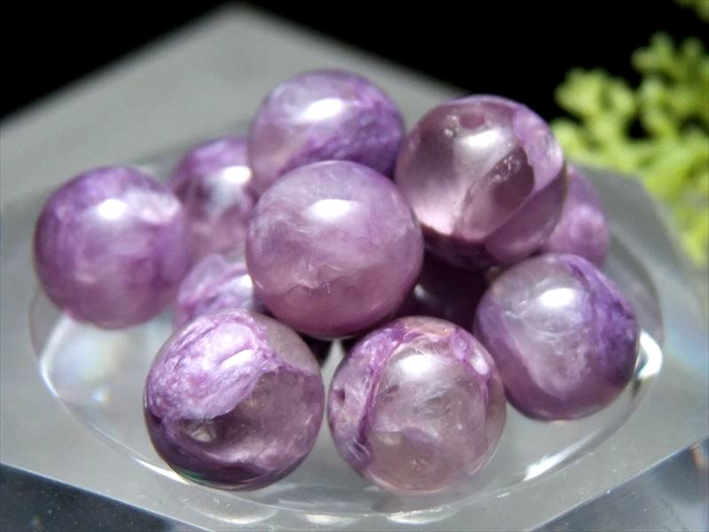 1粒売り 限定19珠 4A エンジェルシリカ ビーズ石 約10mm-10.5mm 世界三大ヒーリングストーン チャロアイト&水晶共生 バラ売り ロシア産 tu-